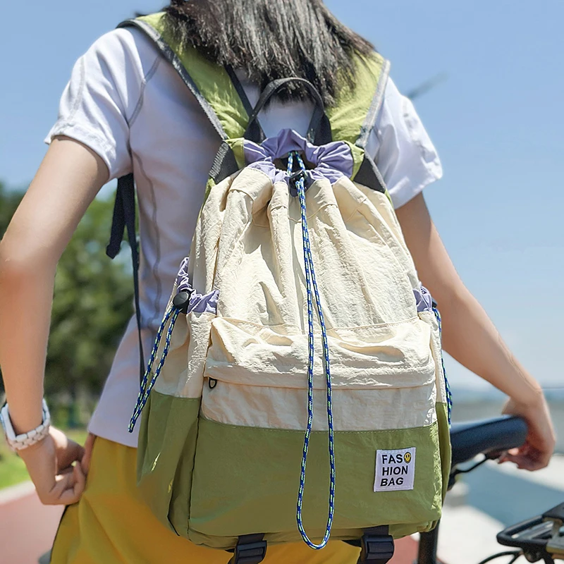 

Tiptoegirls Fresh Colors Young Lady Leisure Outdoor Travelling Backpacks Girls Backpack Nylon Student Fashion Solid Rucksack Bag