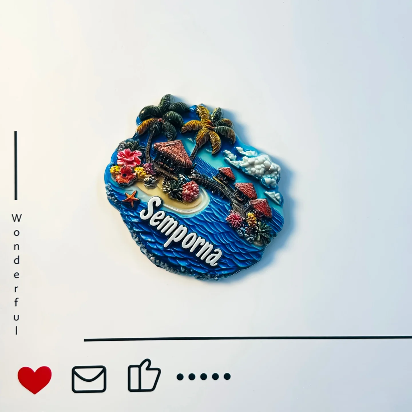 Malaysia, Xianbenna Island, Scenic Tourism, Scenic Spots, Creative 3D, Resin, Refrigerator Stickers