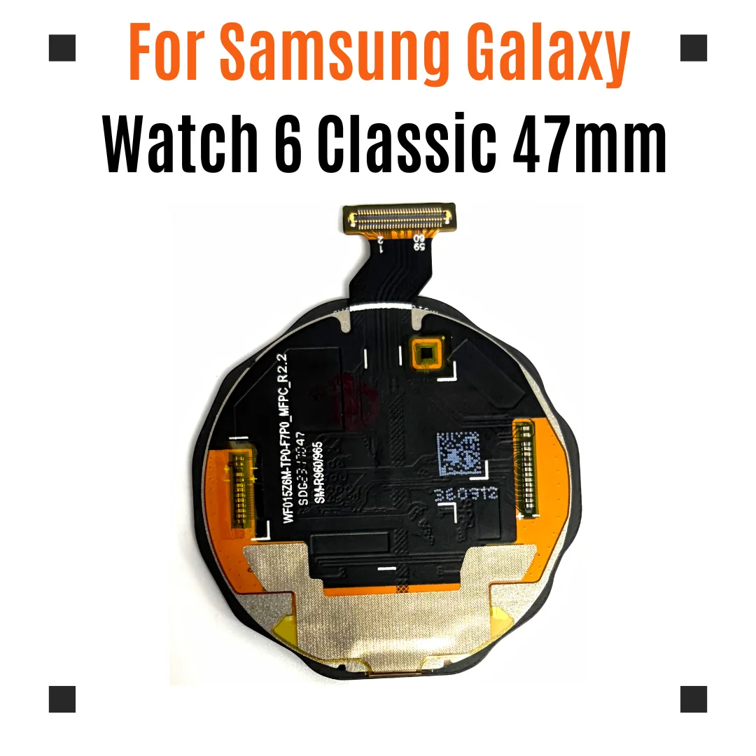 For Samsung Galaxy Watch 6 Classic 47mm SM-R960 SM-R965  LCD Screen Display Touch Digitizer Replacement AMOLED Full Assembly