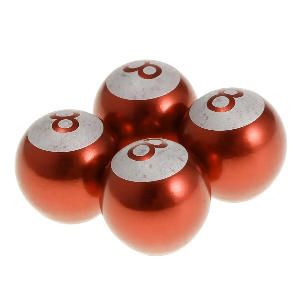 8 Ball 4pcs Car Wheel Tire Air Pressure Valve Stems Cap Dust Cover Saffron