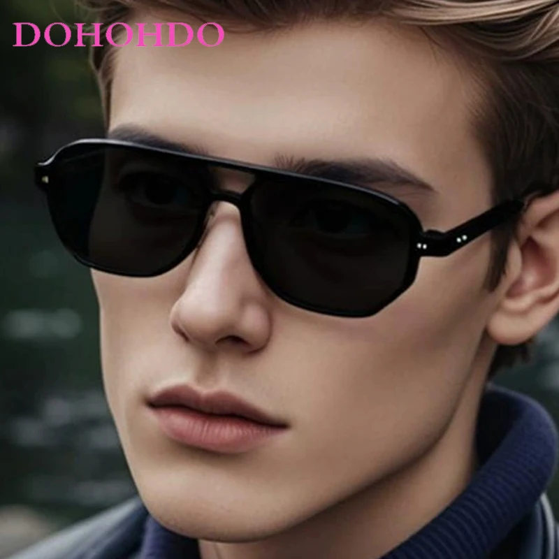 

Classic Vintage Personality Double Bridge Pilot Rice Nail Sunglasses Men Women Fashion Brand Designer Driving Sunglasses UV400