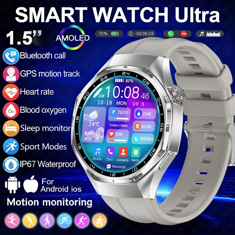 

2025 New Watch 6 MAX Smart Watch GPS Motion Track IP67 Waterproof Heart Rate Blood Oxygen BT Call Outdoor Sports Mode Smartwatch