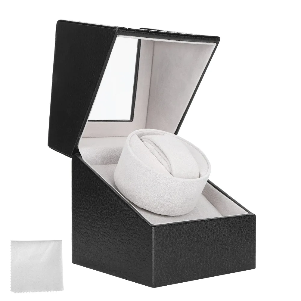 Premium Leather Exterior Automatic Watch Winder AC Adapter or Battery Powered Single Watch Winder Watch Winder Box For Women