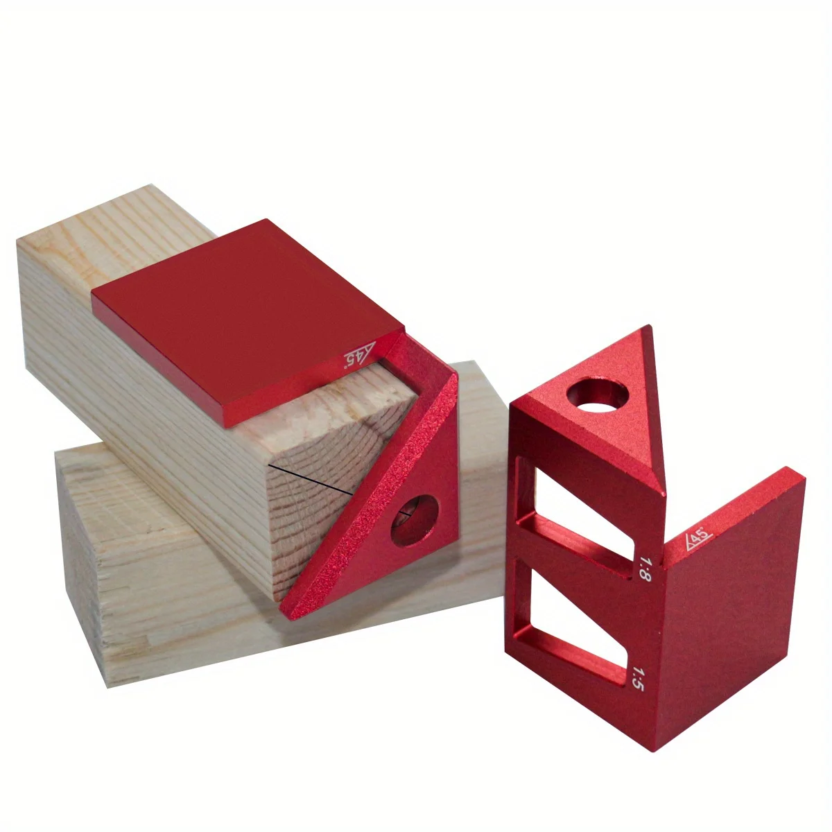 Woodworking 45/90 Degree Center Finder Square Dovetail Jig Aluminum Alloy Center Scribe Ruler , Multifunctional Marking Gauge