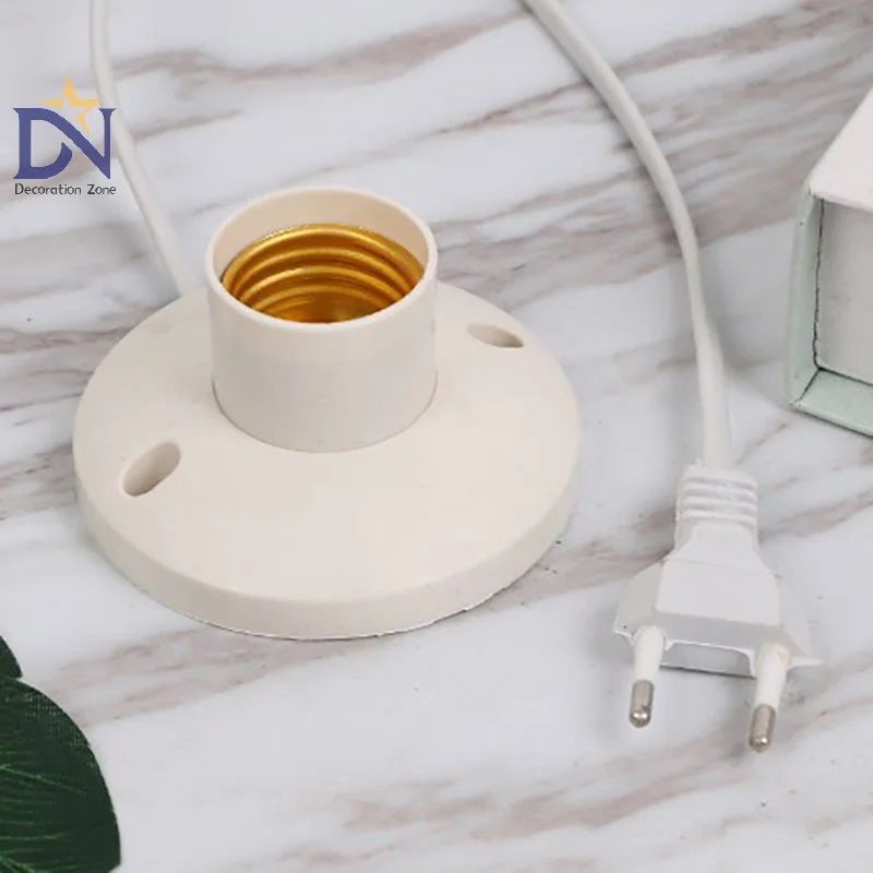 EU LED Stand Lamp Holder E27 Bulb Plug Dome Socket With Cable Base For Table Light Night Stands Lampholder Accessories