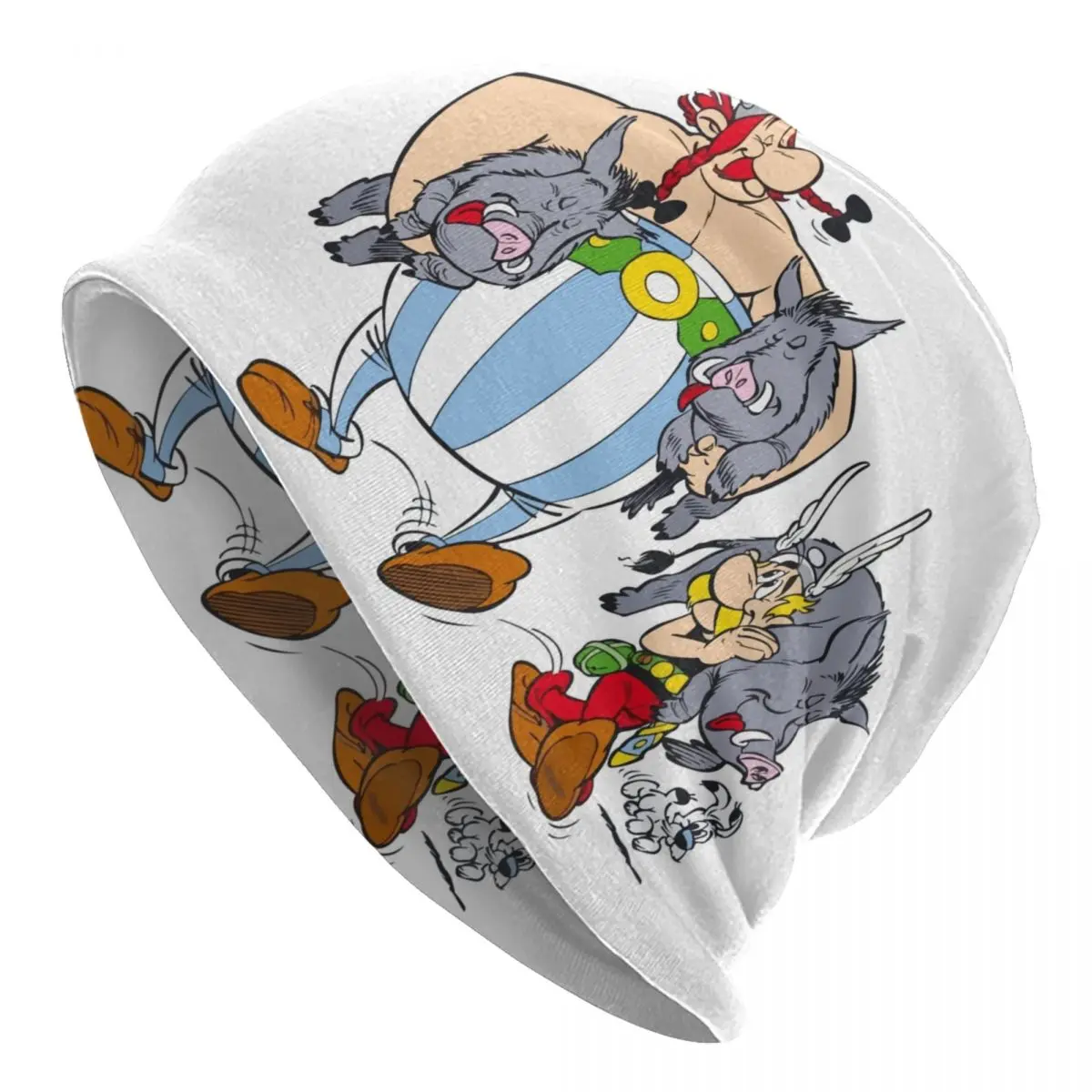 Customized Asterix And Obelix Skullies Beanies Caps Unisex Winter Knitting Hat Cool Adult Cartoon Bonnet Hats Outdoor Ski Cap