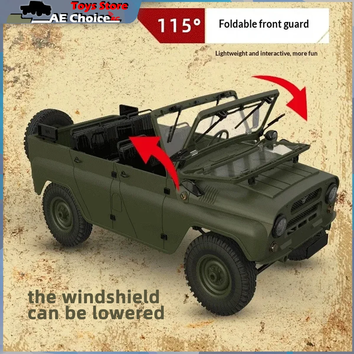 WPL C94 1:12 RC Car Simulation UAZ-469 Climbing Off Road Vehicle 2.4GHz 4WD Simulation Model Car Children Boys Birthday Gift Toy view 4
