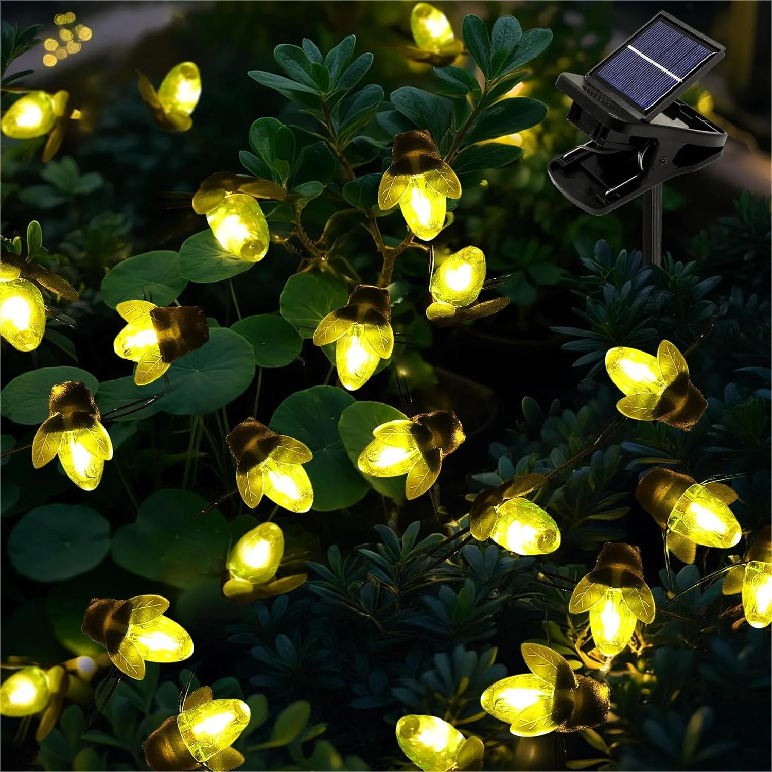 

30 LED Solar Firefly String Lights 19.6FT Outdoor Fairy Lights With 8 Modes Waterproof For Garden Patio Home Wedding Decoration