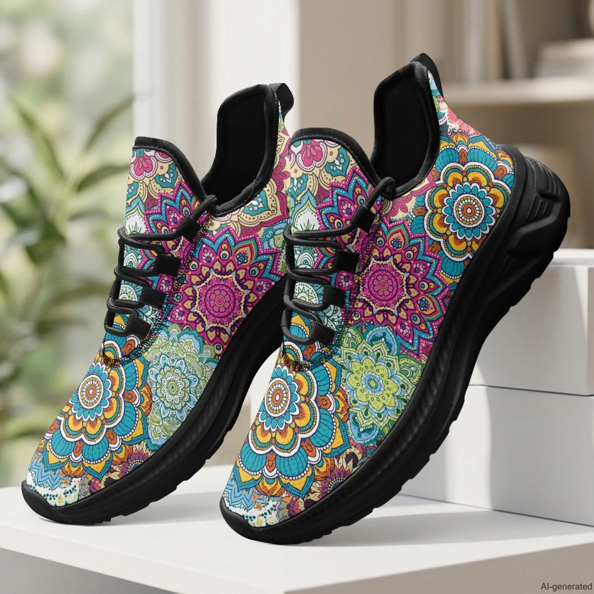 XIXIRIMIDO Womens Walking Shoes Nurse Shoes Nurse Sneakers Mandala Print Tenis Masculino De Corrida Barefoot Shoes 35-48
