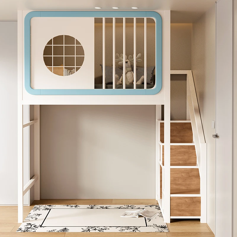 

Children's bed On the Under the table Combination Household loft Duplex second floor Wrought iron elevated bed sheet