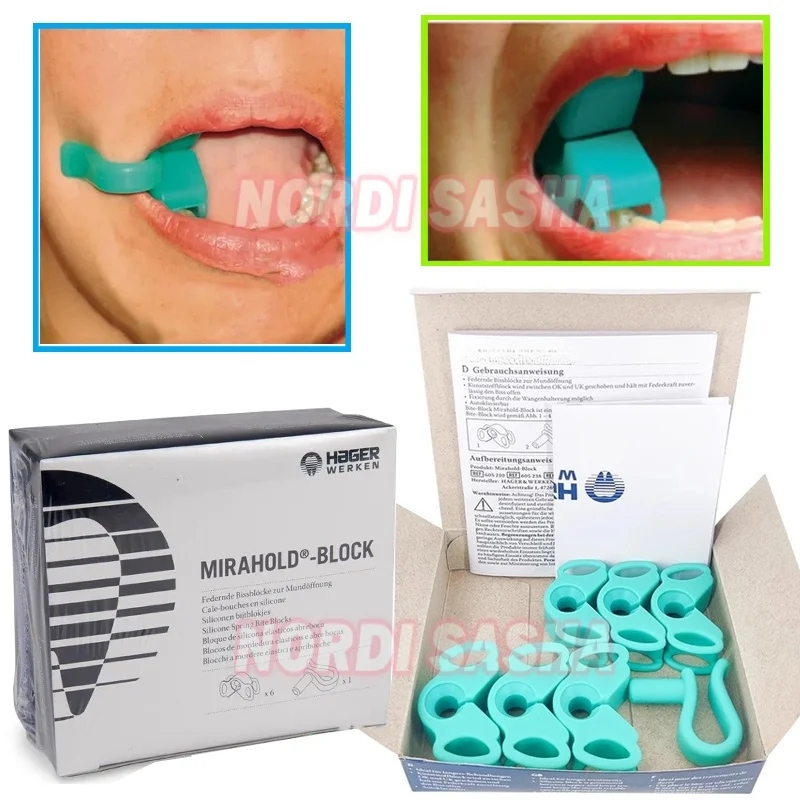 

7Pcs/Box Hager MIRAHOLD-Block Dental Mouth Openers Bite Blocks Silicone Spring Bite Block Mouth Props Cheek Retractors