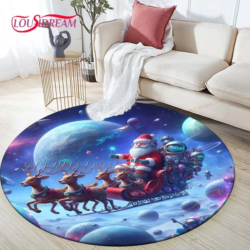 

Fashion Christmas round blanket Rug Home Decorative Round Carpet Soft Area Rugs Bedroom Anti-slip Floor Mat Chair Mat