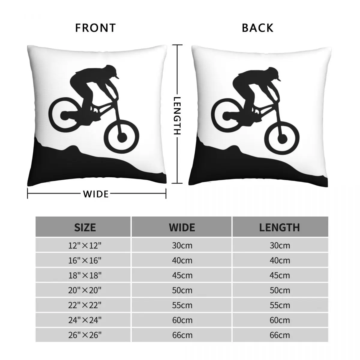 Downhill Biking Square Pillowcase Polyester Linen Velvet Printed Zip Decor Throw Pillow Case Home Cushion Cover