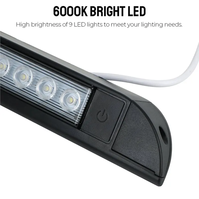 Hot Selling-Light Bar RV Yacht Indoor Ceiling Light With Switch 6000K LED Awning Spot Light For RV Outdoor Camping,Light Bar RV