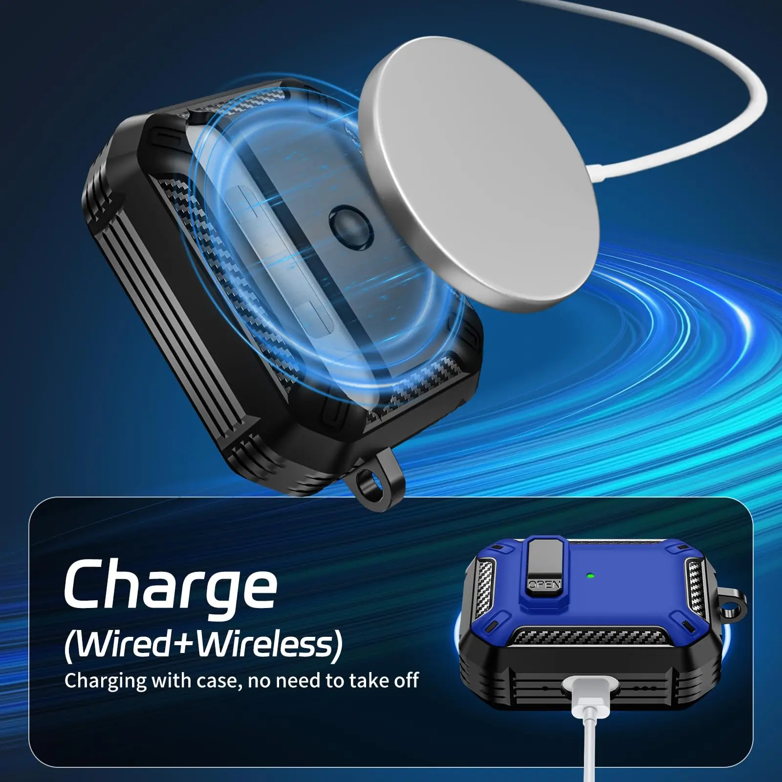 حافظة AirPod Pro 3 (2025 جديدة) غطاء حماية قوي من السقوط مع مجموعة تنظيف وسلسلة مفاتيح لحافظات Air Pods Pro 3 الآمنة