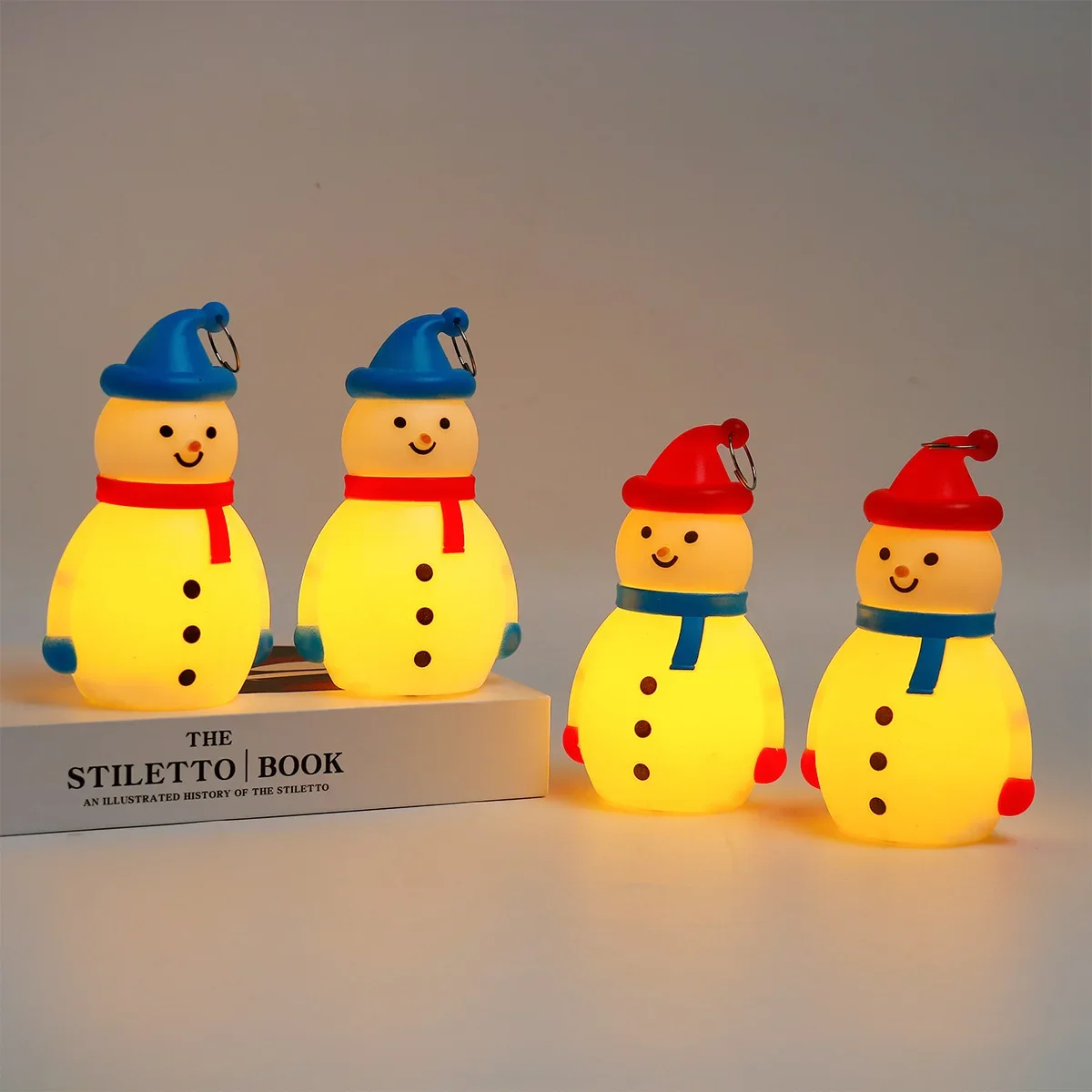Christmas Snowman Night Light Portable LED Light Battery Operate Glowing Snowman Doll Xmas Tree Hanging Ornament Merry Christmas
