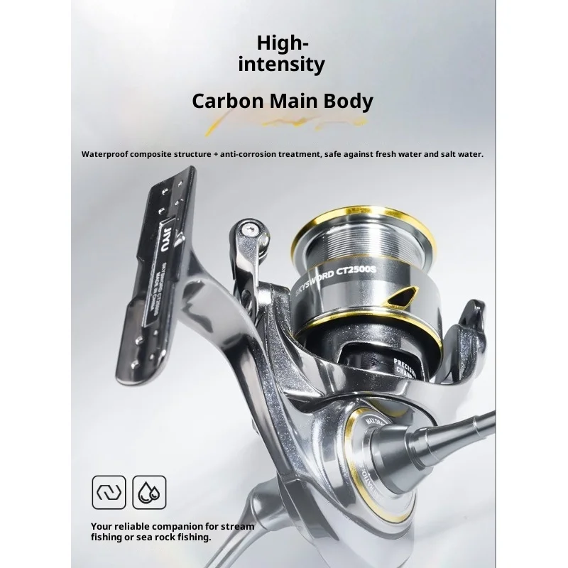 Carrete giratorio Jiyu CT2500S – 5.2:1, fibra de carbono y freno 5kg