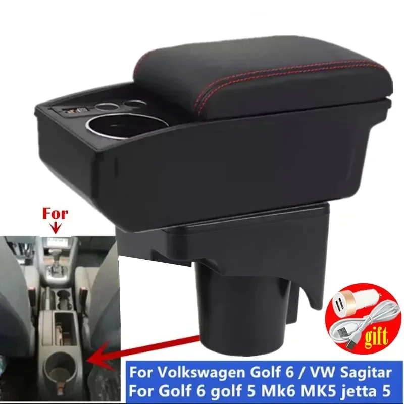 

central armrest For Volkswagen Golf 6 Armrest Box For VW Golf 6 Golf 5 Mk6 MK5 Jetta 5 Car Armrest For VW Sagitar Storage Box