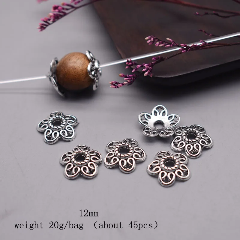 Gewicht 20 gr/beutel Tibetischen Antike Silber Farbe Metall Perlen Kappe Blume Spacer Bead End Kappen Für Schmuck MachenDIY Charms Armband