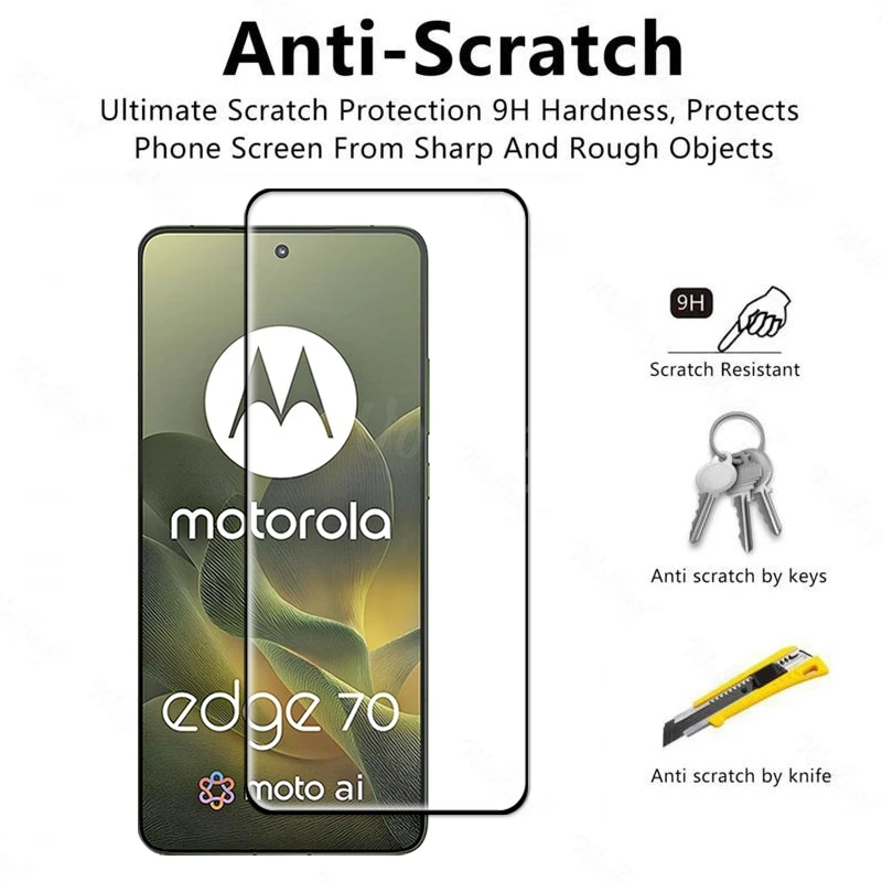 4 Stück gehärtetes Glas für Motorola Edge 70 Glas Schutzfolie Motorola Edge 70 Full Cover Displayschutzfolie Edge 70 Glas – Detail 3