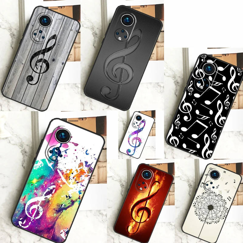 Treble Clef Music Note Cover For Honor 90 70 50 Magic 6 Pro Magic 5 Lite Honor X6a X7a X8a X9a X8b X9b X8 X9 Case