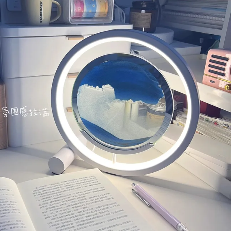 Creative Decoration Quicksand Painting Table Lamp Bedside