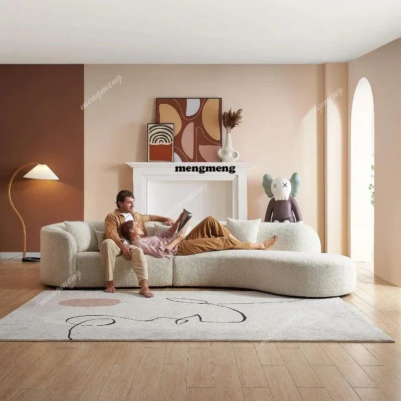 

Лидер продаж, кремовый пол, диваны для гостиной, изогнутая гостиная, эргономика, женские диваны для гостиной, белый минималистичный Muebles, постмодернистский мех