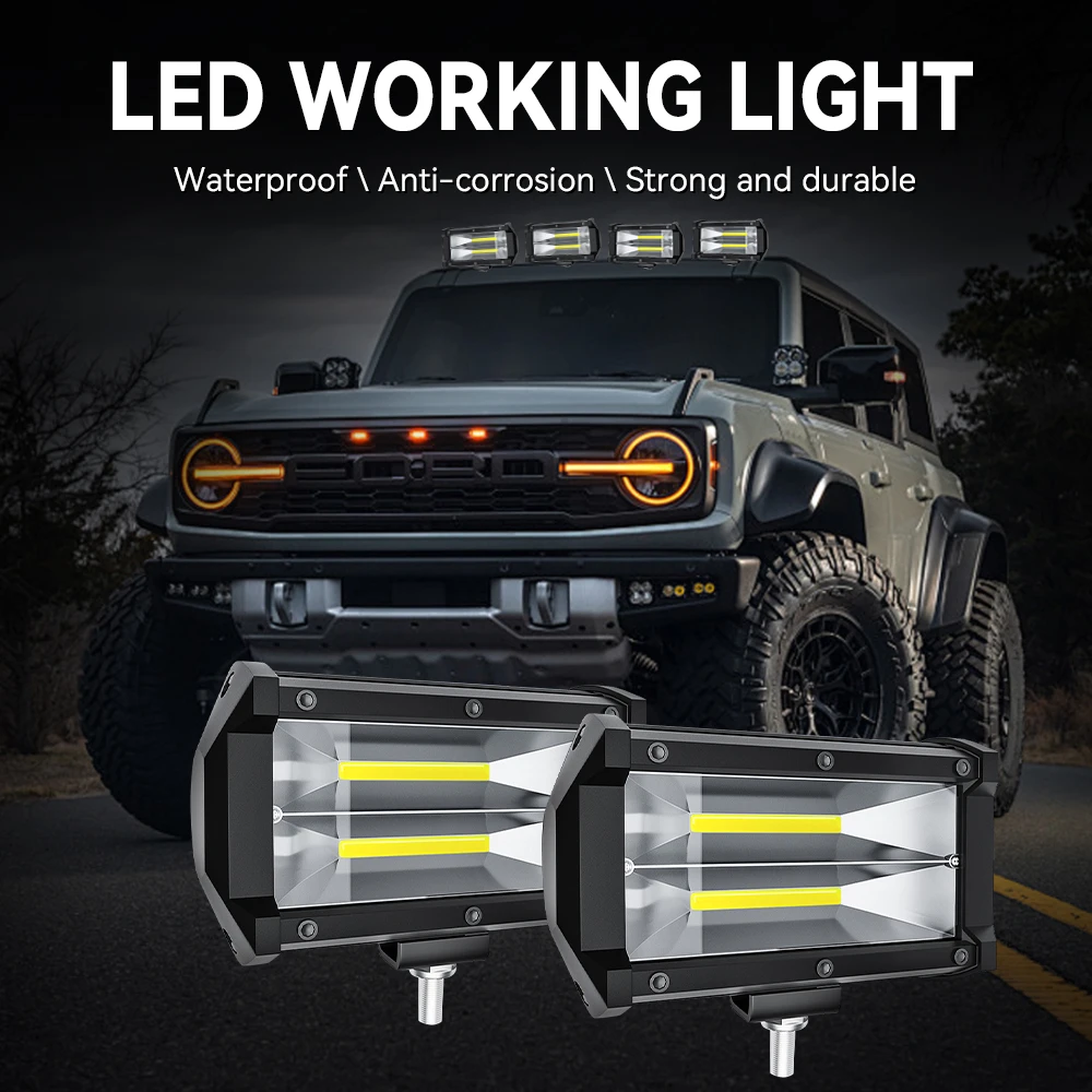 

LED Car Work Light 12V 24V 72W Work Fog Lamp For Offroad 4x4 Suv Atv Truck Fire Truck Agricultural Vehicle Searchlight