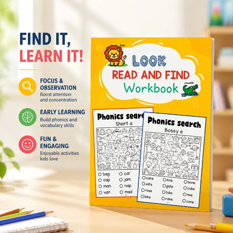 Toddler Early Education Object Searching Coloring Workbook Fun Drawing Book for Observation and Concentration Training Practical
