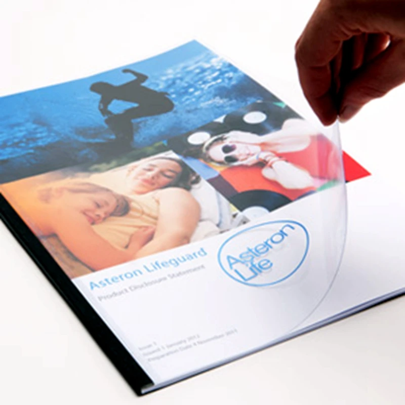 5 pz/lotto ReadStar A4 1-32mm(1-315sheets) coperture per rilegatura termica della colonna vertebrale in acciaio colmo in acciaio trasparente opaco