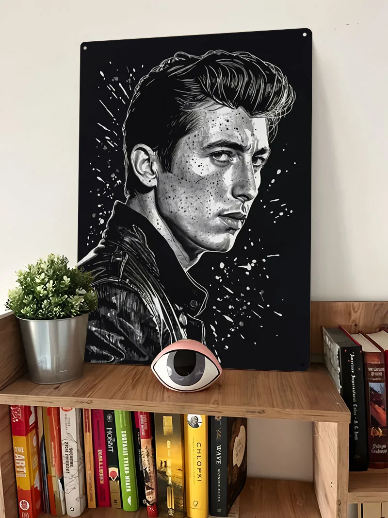 أليكس تيرنر أبيض وأسود صورة ملصق روك المغني علامات معدنية رجل الكهف تخصيص الراب تين تسجيل لغرفة المنزل جدار الفن #4