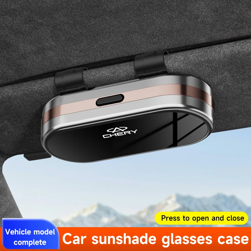 ABS-Galvanikprozess Auto-Sonnenblenden-Brillenetui für Chery Tiggo 7 Pro 8 4 5 3 2 T11 5X Amulet Fora QQ IQ Fulwin Arrizo 5
