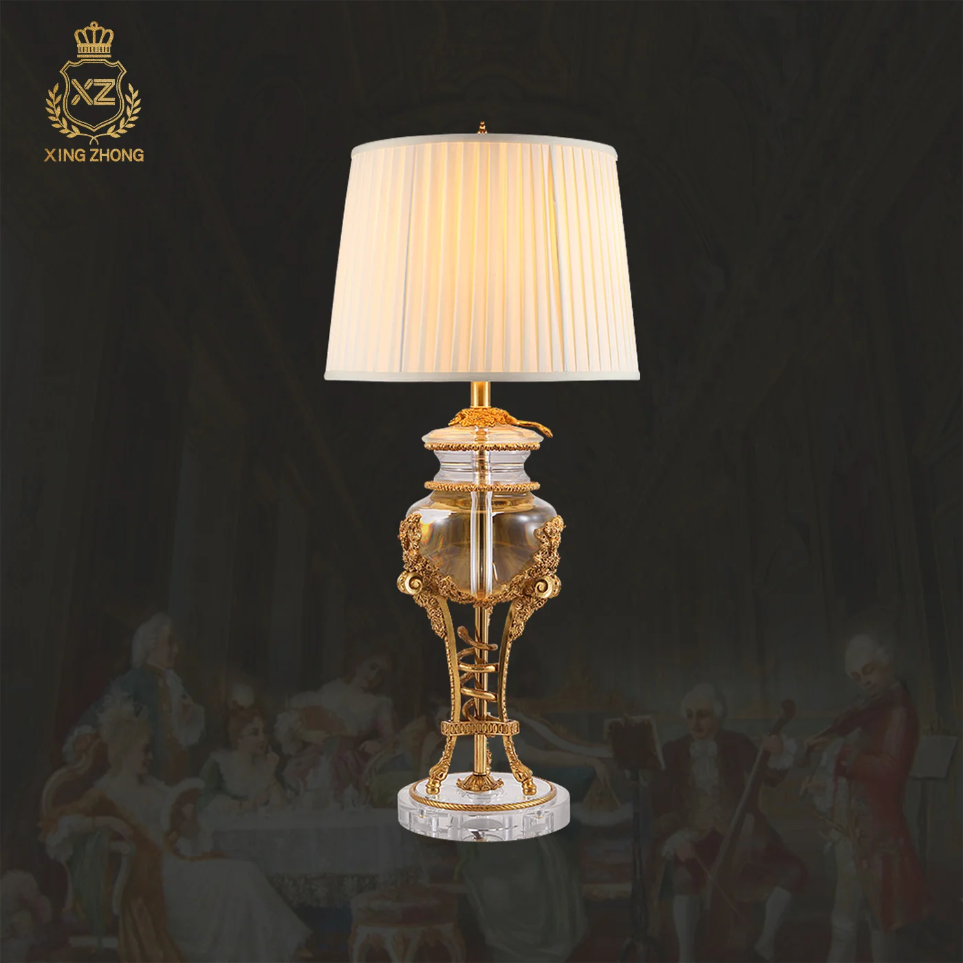 French Elegant Indoor Villa Living Room Brass Table Lamp Dining Room Bedroom Luxury Crystal Mood Desk Light