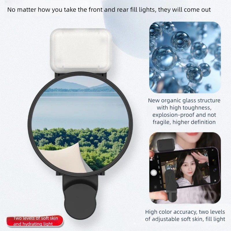 Sttgzd selfie refletor espelho kit de luz de preenchimento do telefone móvel portátil clipe saco armazenamento câmera traseira do telefone móvel