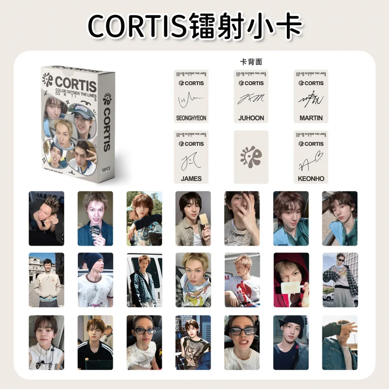 

55ZhangCORTISLaser Card K-pop idol group selfie photo cards fan support collectibles and merchandiseLOMOCard
