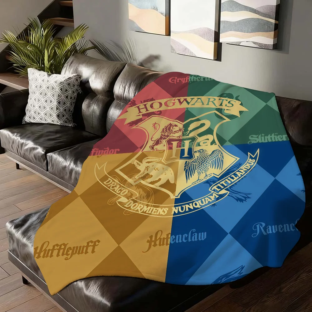 

Fantasy movie H-Harry P-Potter Blanket For Sofa Office Bed Plane Travel Sleep Read Relax Camping Soft And Warm