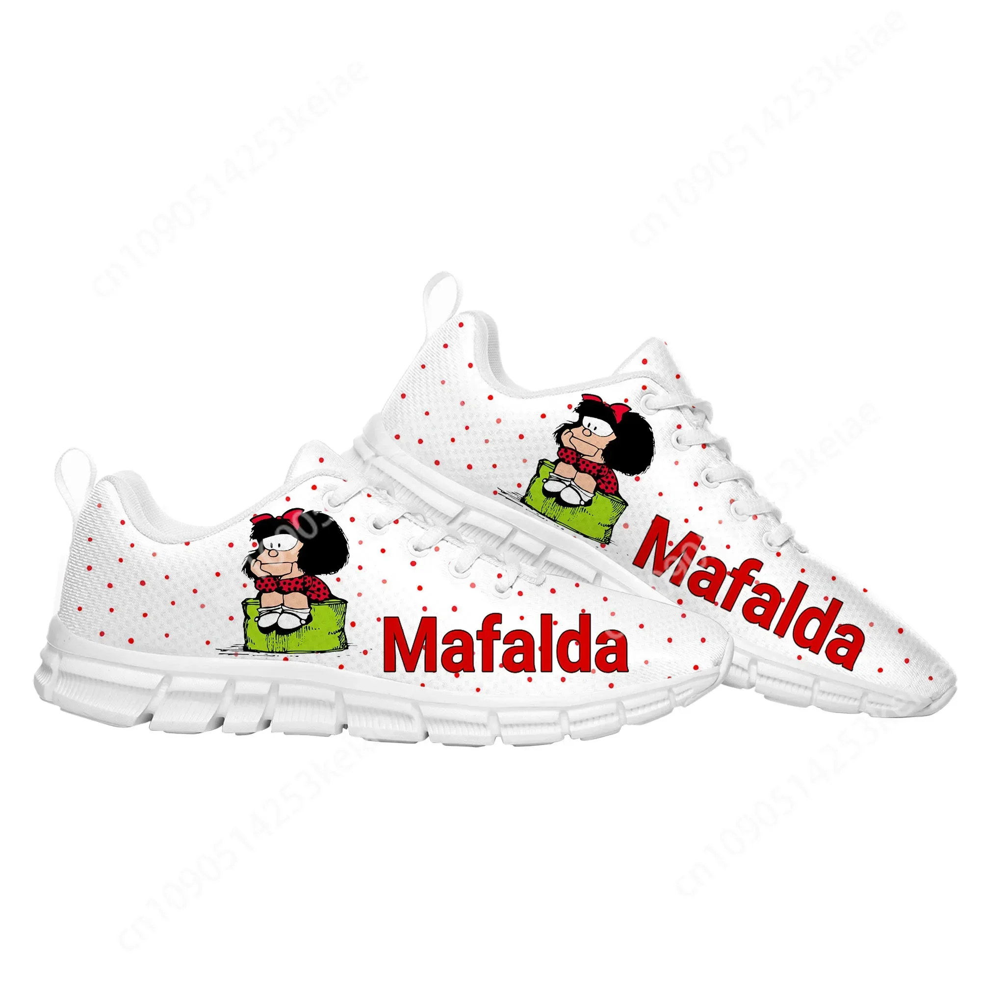 Hot Cartoom Mafalda Sports Custom Schoenen Hoge kwaliteit Heren Dames Tiener Mode Sneaker Op maat gemaakte paar gebouwde schoenen