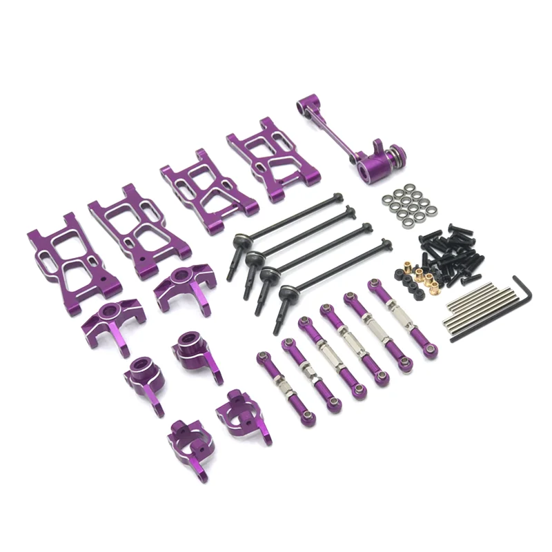 Aggiornamento del metallo braccio oscillante sterzo gruppo sterzo 9 pezzi Set per LC RACING 1/14 LC12B1 EMB-1H-DTH-MTH RC ricambi auto