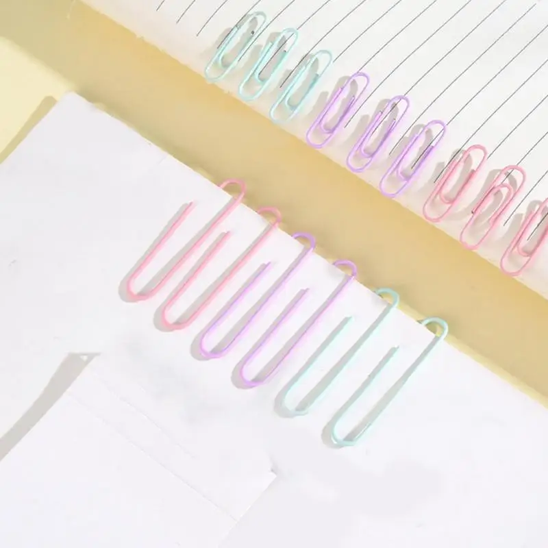 

Colorful Paper Clips 50mm Assorted Paper Clips 300X Colorful Cute Binder Supplies For Teacher School Kids Home Student