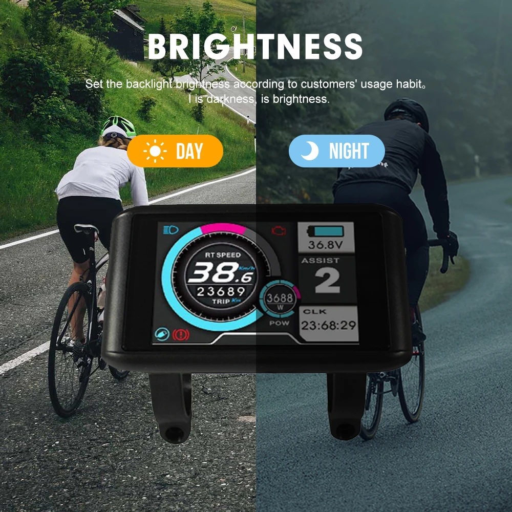 Ebike عرض LCD UKC1 S866 اللون عرض 24 فولت/36 فولت/48 فولت/60 فولت/72 فولت مقاوم للماء/SM التوصيل لمجموعة تحويل الدراجة الكهربائية #6