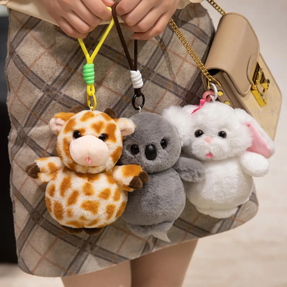 

Creative Rabbit Capybara Plush Keychain Bear Raccoon Animal Doll Keychain Soft Fluffy Plush Toys Small Pendant Home Decor