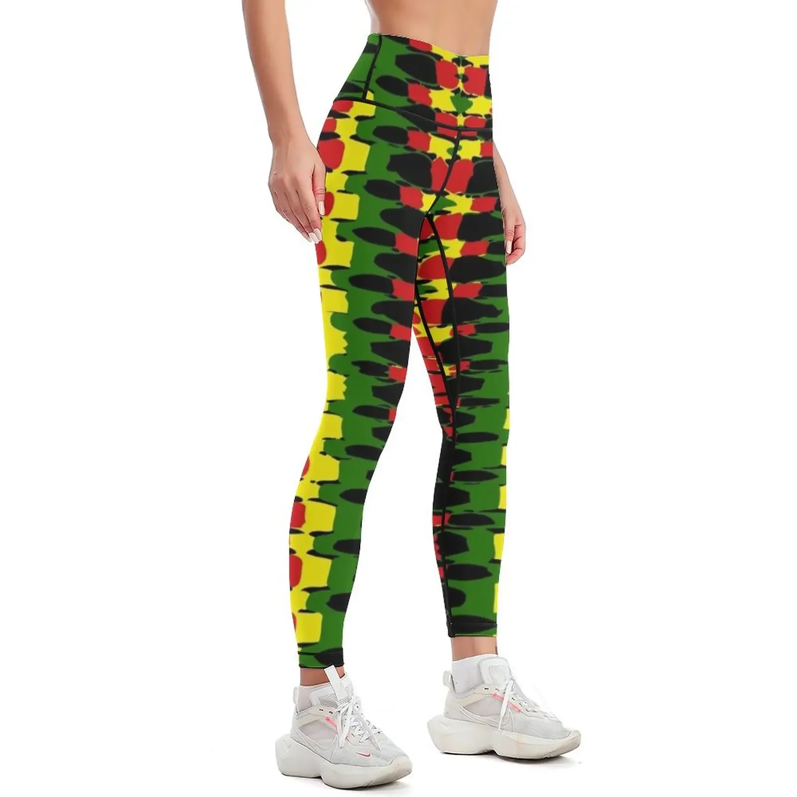 Rasta Tie Dye Stone Leggings Women's sports sportswear gym Womens Leggings