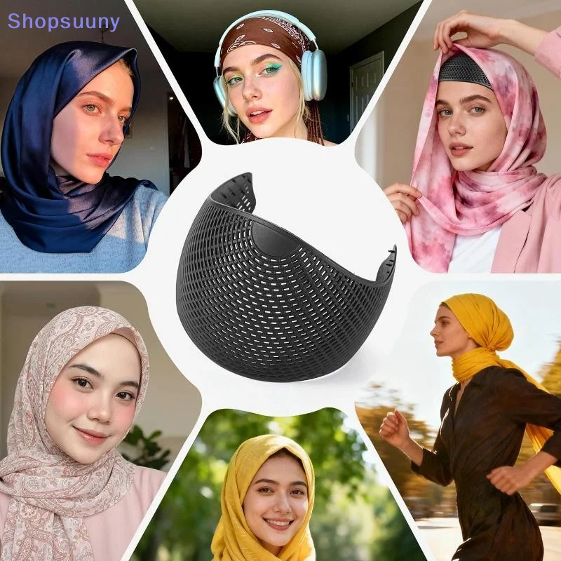 [SU]Hijab Crown Anti Slip Design Breathable Mesh For Muslim Women Comfy Daily Wear Portable Nylon Headscarf Holder[SU]