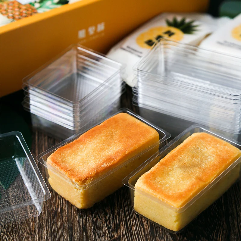 100pcs Clear Heat Seal Cookie Bags with Tray Individual Biscuit Packaging Bags for Butter Cookies Lotus Snacks Wedding Gift