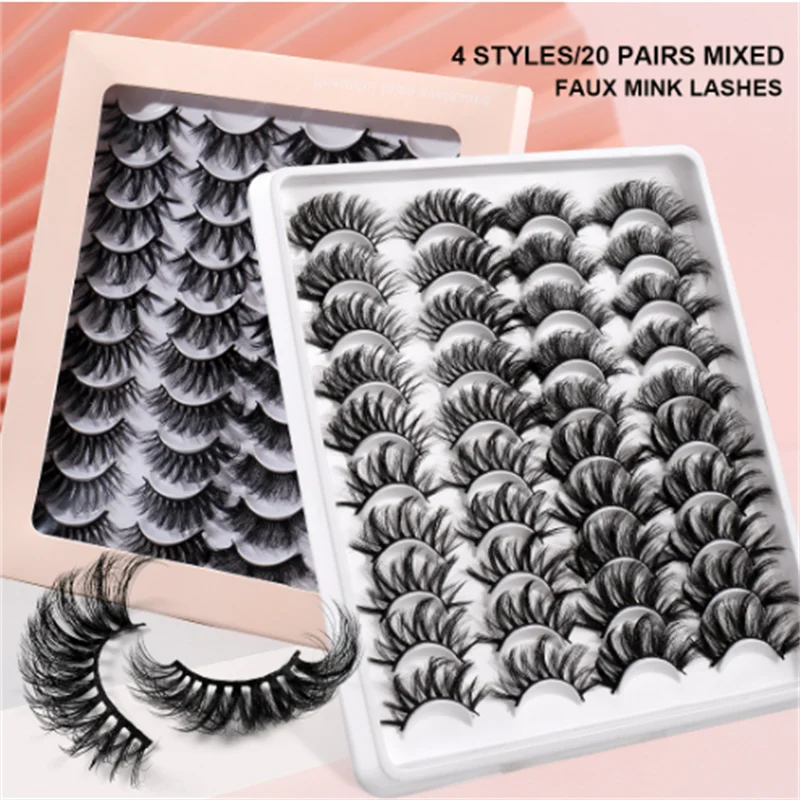 Premium Frizzed Natural Thick Eyelash 25mm Exaggeration Strip Lashes for Wholesale Natural Looking Fake Eyelashes