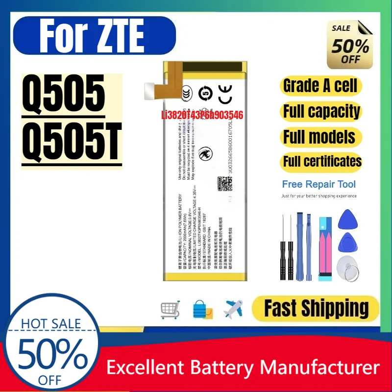 0 Cycle Li3820T43P6h903546-H Battery for ZTE Q505 Q505T Phone High Quality Replacement Lithium Polymer Bateria A Cell with Tools