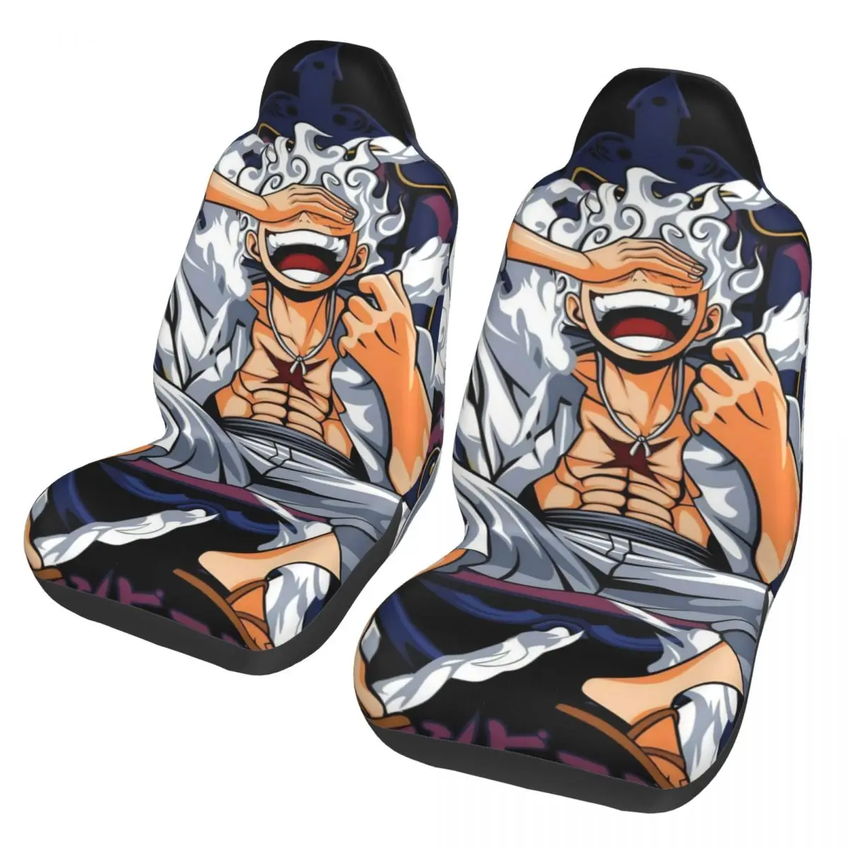 One Piece Luffy Gear 5 Devil Fruit Universal Car Seat Cover Four Seasons Travel Car Seat Protector Polyester Hunting