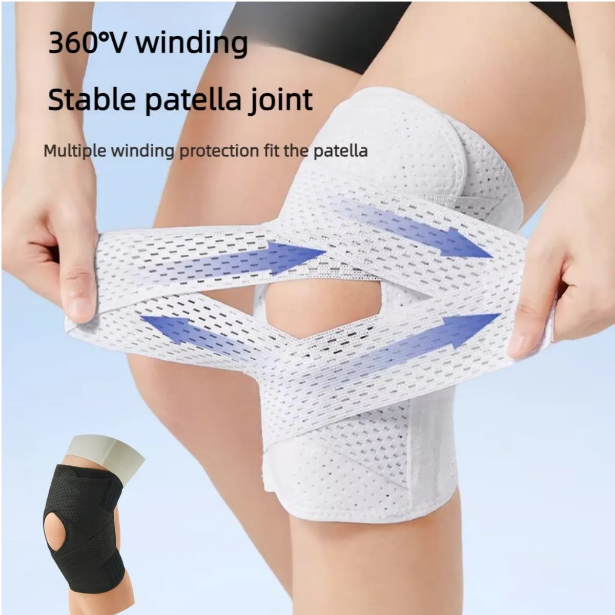 1PC Knee Brace with Side Stabilizers for Meniscal Tear Knee Pain ACL MCL Injuries Recovery Breathable Adjustable Knee Support