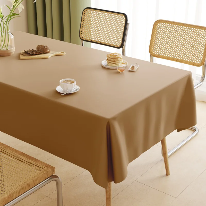 

Z 9090 Cream lambskin tablecloth solid color atmosphere dining table cloth rectangular heat-resistant
