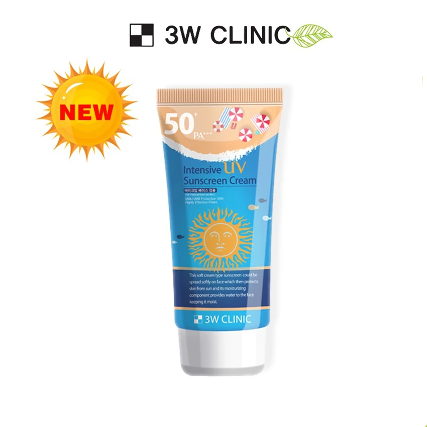 

3W CLINIC Intensive UV Sunscreen Cream 70ml SPF50+ PA +++ Facial Body Sunscreen Moisturizing Brighten Sunblock Korea Cosmetics